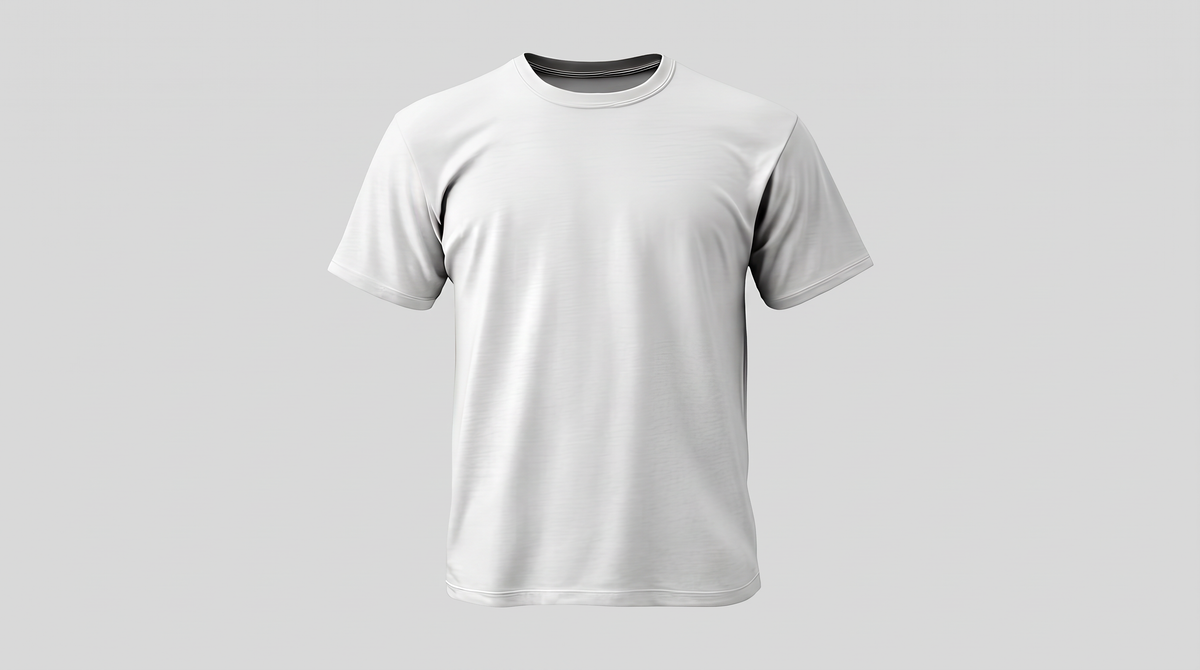 T-skjorte i hvit, forside (ghost mannequin)